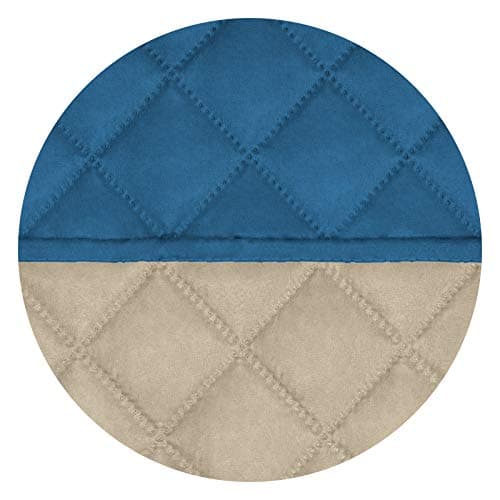 PureFit Reversible Quilted Recliner Cover, Water Resistant Brown/Beige — Peacock Blue/Beige