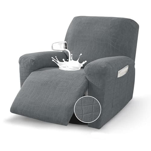 MAXIJIN Waterproof Recliner Couch Cover, Dark Gray — Light Gray