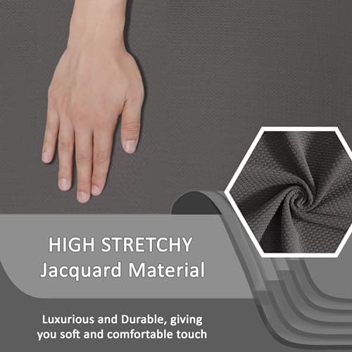 ULTICOR Jacquard Stretch Reclining Sofa Covers for 3-Cushion Couch (Dark Grey, 3 Seater)