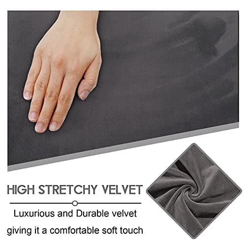 ULTICOR Dark Grey 8-Piece Velvet Reclining Loveseat Cover