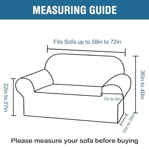 H.VERSAILTEX Stretch Velvet Loveseat Covers for 2 Cushion Couch (58"-72", Camel)