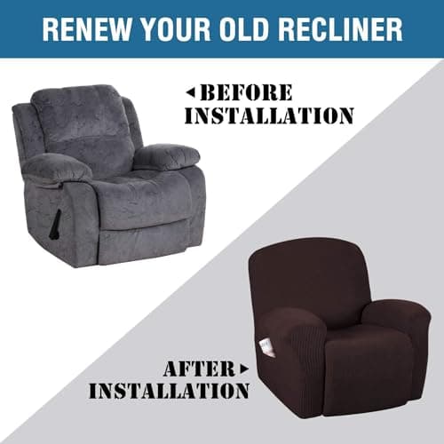 H.VERSAILTEX Super Stretch Recliner Cover for Large Recliner, Chocolate