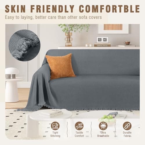 TAOCOCO Heavy Duty Pet Couch Cover (71"x118" Dark Grey)