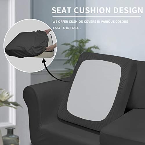 Elastic Pet Sofa Cover - Washable Soft Couch Protector for 2 Cushions (Love Seat, Dark Gray)