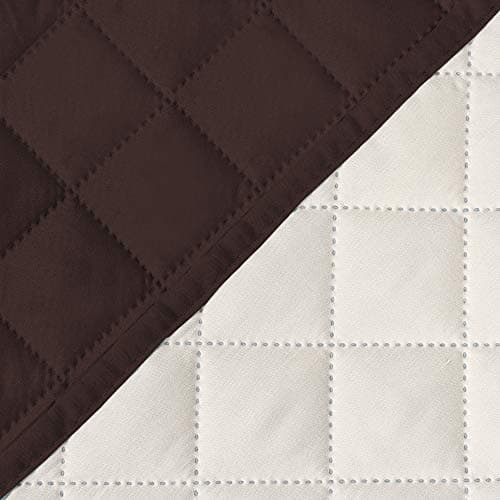 H.VERSAILTEX Ivory/Beige Loveseat Slipcover, Non-Slip Elastic Strap, Water Resistant, Seat Width to 46" — Brown/Beige