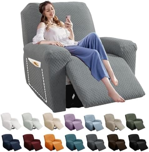 YEMYHOM Light Gray Stretch Recliner Slipcover with Side Pocket Global Recycled Standard  
YEMYHOM Light Gray Anti-Slip Recliner Cover with Elastic Bottom Global Recycled Standard  
YEMYHOM Light Gray Recliner Chair Cover with Side Pocket Global Recyc