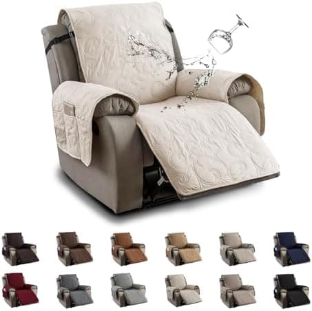 100% Waterproof Recliner Chair Cover for Pets and Kids (Beige, 2|6" Recliner Chair)
100% Waterproof Non-Slip Fabric Recliner Couch Cover for Living Room (Beige, 2|6" Recliner Chair)
Washable 100% Waterproof Recliner Chair Cover for Pets and Kids (Bei
