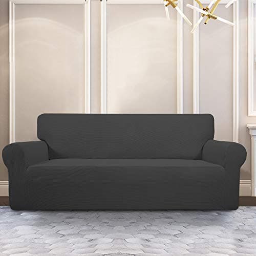 PureFit Stretch Dark Gray Sofa Slipcover – Non-Skid & Washable