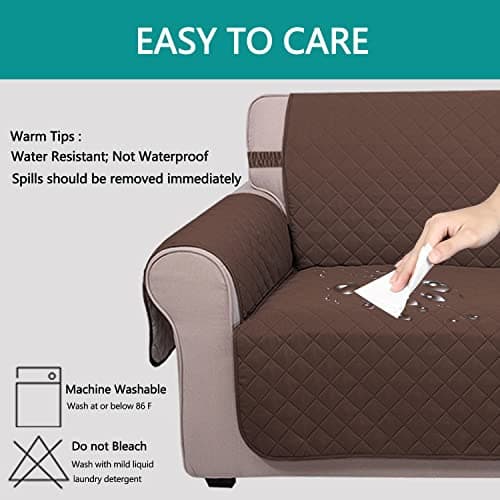 U-NICE HOME Oversized Recliner Chair Covers, Water Resistant & Pet Friendly (28", Coffee/Beige)