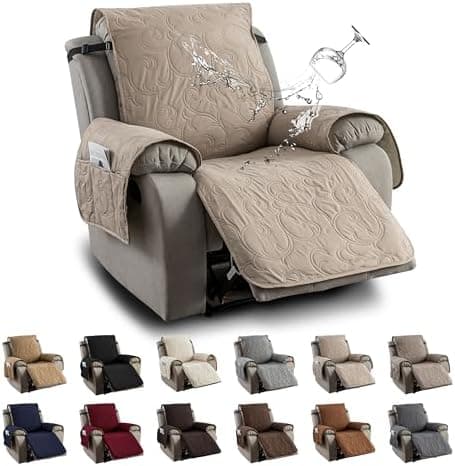 100% Waterproof Recliner Chair Cover for Pets and Kids (Beige, 2|6" Recliner Chair)
100% Waterproof Non-Slip Fabric Recliner Couch Cover for Living Room (Beige, 2|6" Recliner Chair)
Washable 100% Waterproof Recliner Chair Cover for Pets and Kids (Bei