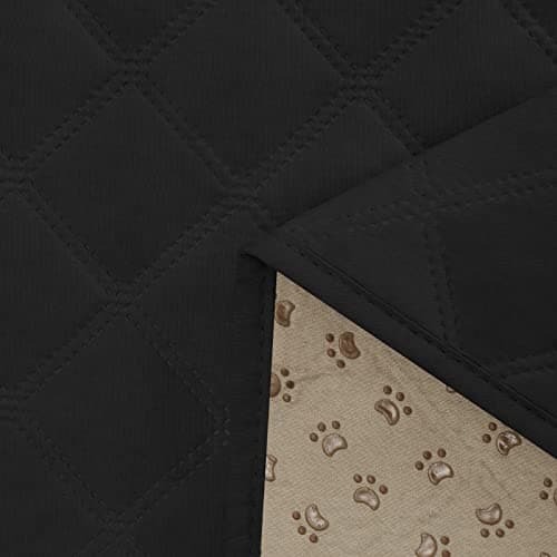 Waterproof L Shape Couch Cover for Dogs & Pets (Large, Gray) — Black