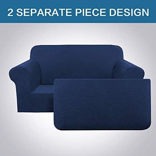 H.VERSAILTEX Stretch Slipcovers for Loveseat - Up to 70" Wide - Navy