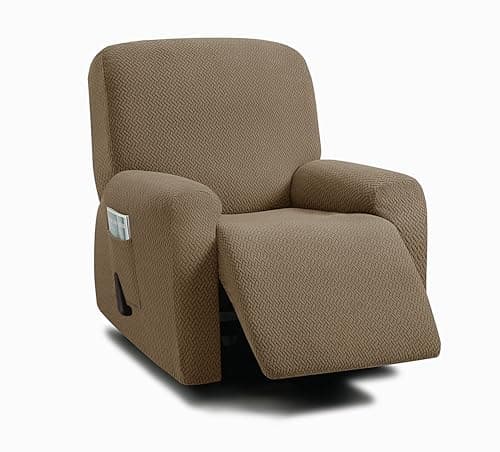 ULTICOR Stretch Recliner Sofa Covers for 3-Cushion Couch (Light Grey, 3 Seater) — Sand