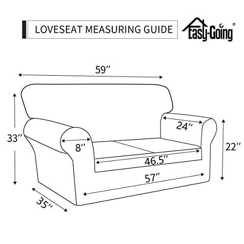 Grey Waterproof Sofa Slipcover for 2 Cushion Loveseat (Non-Slip, Washable, Pet and Kid Friendly)