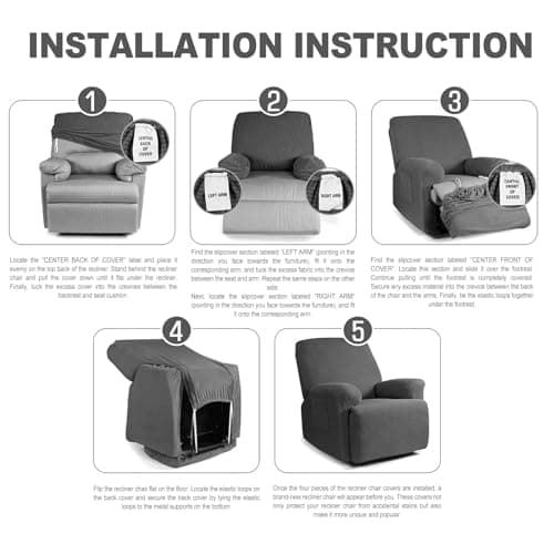 Northern Brothers Stretch Recliner Covers for Lazy Boy Chairs - Washable & OEKO-TEX Khaki
| Northern Brothers Recliner Covers Stay in Place & Protect Furniture for Dog and Kids - Lazy Boy OEKO-TEX Khaki
| Northern Brothers OEKO-TEX Khaki Stretch Rec