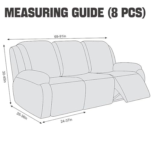 NORTHERN BROTHERS Stretch Velvet Recliner Sofa Cover, 3 Seater, Light Grey