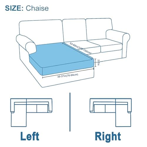 Smiry L-Shaped Chaise Lounge Sofa Cover, Grey, Waterproof & Washable