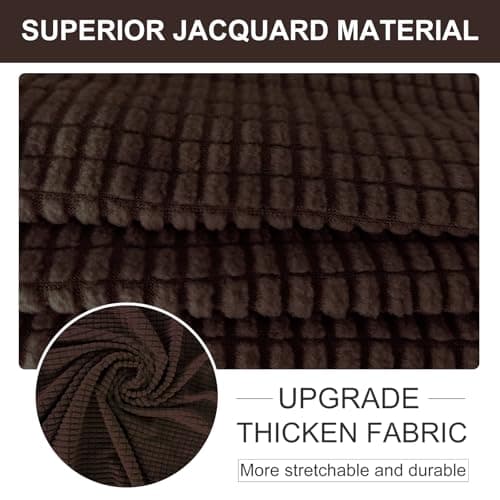 U-NICE HOME Stretch Couch Cover for 3 Cushion Sofa, Washable & Pet Friendly (Chocolate)