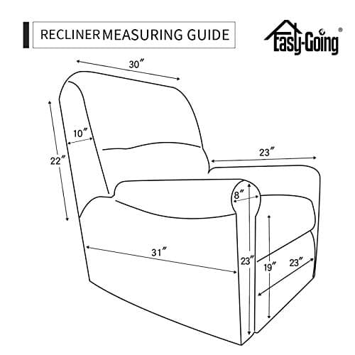 Dark Gray Microfiber Recliner Slipcover - Spandex Elastic Bottom, Washable Protection for Sofas