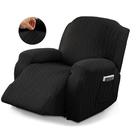 Soft Couch Cover for Recliner, Leakproof Dog and Pet Protector (Dark Grey) — Black