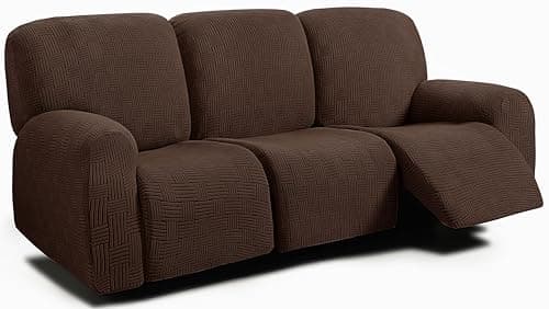 ULTICOR Chocolate Jacquard Recliner Sofa Covers (Style 4)