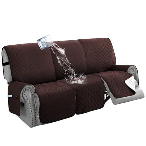 H.VERSAILTEX Waterproof Recliner Sofa Cover, Chocolate, for 3 Seat Recliner Couch