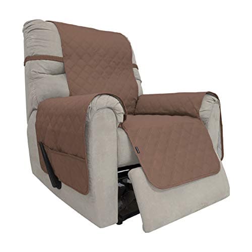 Waterproof Recliner Chair Cover, Brown, Non-Slip Fabric for Living Room Sofas (Easy-Going, Pet and Kid Friendly)
