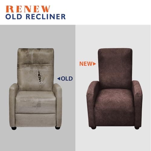 Leather-Like 4-Pieces Recliner Chair Covers for Small Adjustable Chairs, Chocolate