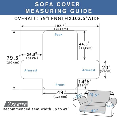 XINEAGE Loveseat Sofa Cover, Dark Grey Waterproof & Soft Washable