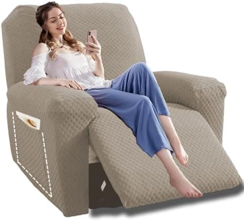 YEMYHOM Light Gray Stretch Recliner Slipcover with Side Pocket Global Recycled Standard  
YEMYHOM Light Gray Anti-Slip Recliner Cover with Elastic Bottom Global Recycled Standard  
YEMYHOM Light Gray Recliner Chair Cover with Side Pocket Global Recyc