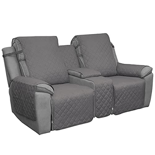 Elastic Reversible Love Seat Recliner Cover, Gray/Light Gray