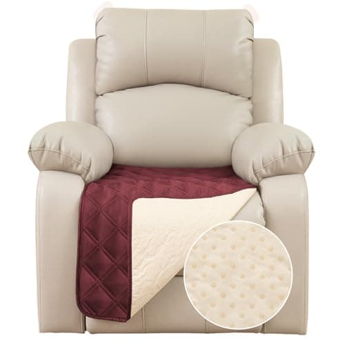TOMORO 100% Waterproof Non-Slip Recliner Sofa Cover, Brown, 23 x 38 Inches