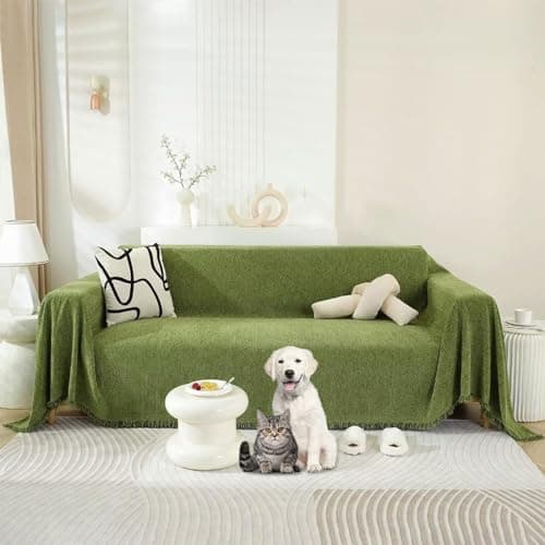 ROOMLIFE Reversible Sofa Covers for 3 Seat Reclining Futon - Washable Kids & Pet Protector 71"x134" — Aa.green