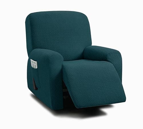 ULTICOR Stretch Recliner Sofa Covers for 3-Cushion Couch (Light Grey, 3 Seater) — Deep Teal