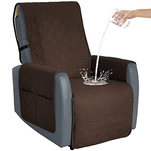 Ivory Non-Slip Recliner Chair Cover for 23inch Couch with Straps — Brown