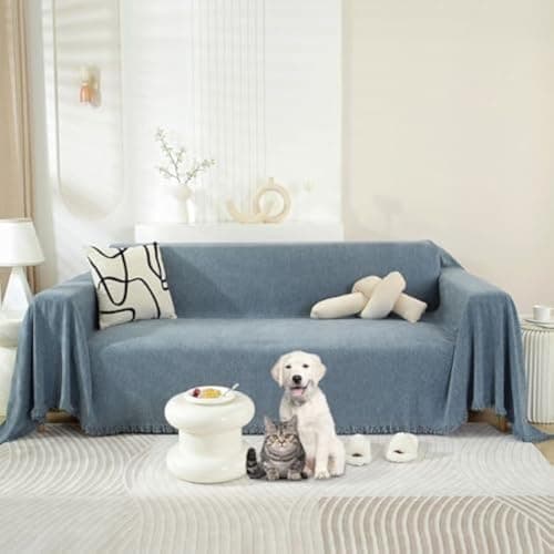 ROOMLIFE Reversible Sofa Covers for 3 Seat Reclining Futon - Washable Kids & Pet Protector 71"x134" — Aa.blue