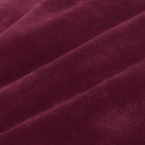 ZNSAYOTX Thicker Soft Grey Velvet Recliner Cover with Side Pockets — Wine Red