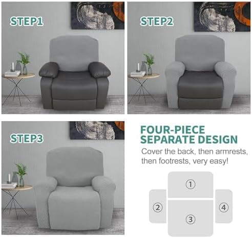 YEMYHOM Light Gray Stretch Recliner Slipcover with Side Pocket Global Recycled Standard  
YEMYHOM Light Gray Anti-Slip Recliner Cover with Elastic Bottom Global Recycled Standard  
YEMYHOM Light Gray Recliner Chair Cover with Side Pocket Global Recyc