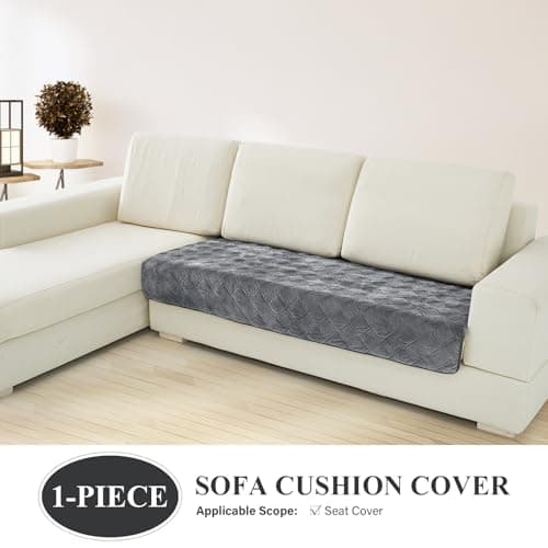 Dark Grey Anti-Slip Couch Cover for 3 CushionSectional Sofa - Deep Dream