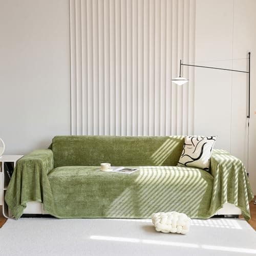 ROOMLIFE Reversible Sofa Covers for 3 Seat Reclining Futon - Washable Kids & Pet Protector 71"x134" — Ba#green