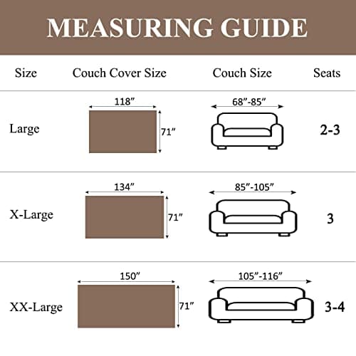DREAMINGO Thickened Chenille Couch Cover, X-Large Brown, Multi-Use Dog and Cat Protector