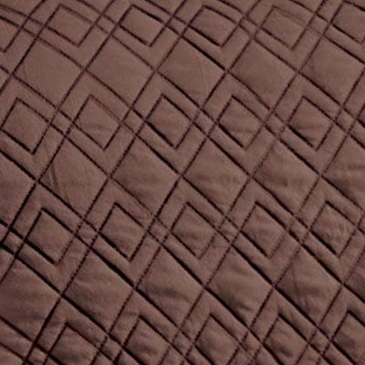 Burgundy Diamond-Shape Quilted Stretch Recliner Cover with Storage, Furniture Protector — Chocolate