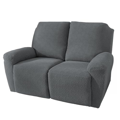 Northern Brothers Reclining Loveseat Cover, Dark Gray 2 Seater