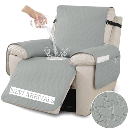 XINEAGE Loveseat Sofa Cover, Dark Grey Waterproof & Soft Washable — Light Gray（new Pattern)