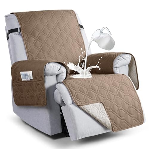 VANSOFY 100% Waterproof Pet Chair Cover, Dark Gray, 23.6" — Light Brown
