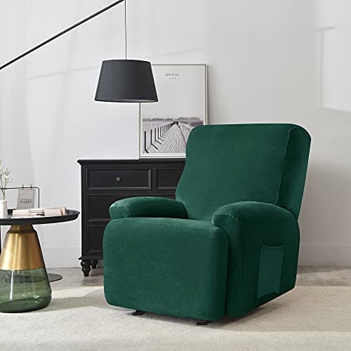 Green Ultra Soft Velvet Recliner Chair Covers 4-Piece Set
