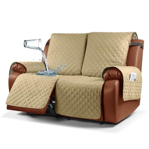 Waterproof Recliner Sofa Cover for Kids, Dogs, Pets (Sand, 2 Seater)