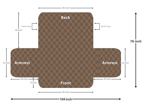 Utopia Reversible Loveseat Couch Cover, Water Resistant Brown/Beige Protector