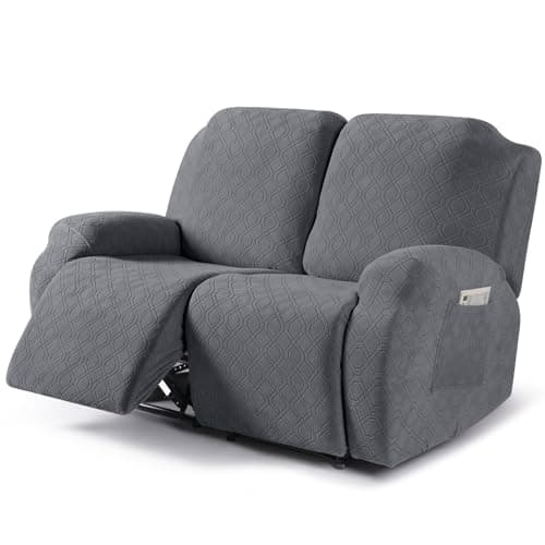 VANSOFY 2-Piece Stretch Recliner Couch Cover with Pockets(Dark Gray)