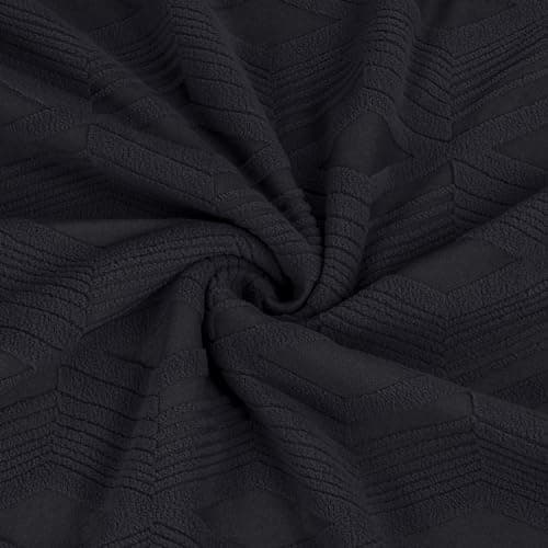TAOCOCO Dark Grey Stretch Jacquard Recliner Loveseat Cover — Black